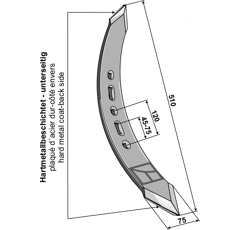Punta twist - modelo derecha 10 mm para AMAZONE adaptable