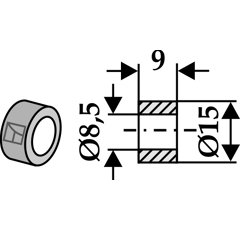 Rondelle 9x8,5x15 pour broyeur ROUSSEAU adaptable - Blacksteel©