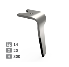 Dent de herse rotative Droite 5 plaquettes carbure, fixation rapide KUHN K2500081 adaptable
