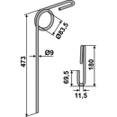 Griffe Ø9 x 560 mm pour semoir VÄDERSTAD 400530 adaptable - Blacksteel©