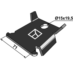 Sécurité anti-rotation pour dents niveleuses 70 x 12 mm adaptable