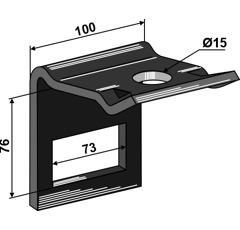 Bride de fixation pour LEMKEN 35310061 adaptable BlackSteel©