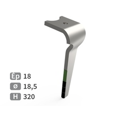 Dent de herse rotative Droite 3 plaquettes carbure avec rechargement, fixation rapide FALC 541106 adaptable