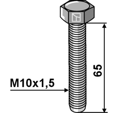 Schraube M10x1,5 - Verzinkt - 8.8 - Länge 65