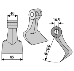 Marteau pour broyeur MASCHIO M07400950 adaptable