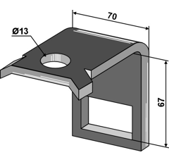 Halter für Zinken 45 x 10 mm Nachbau  