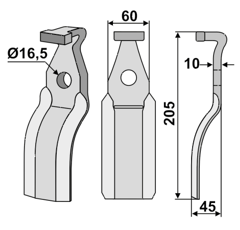 Rotorzinken - rechts / links PEG28 Pegoraro Nachbau