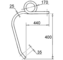 Dent carrée gauche pour charrue KUHN 364009 origine