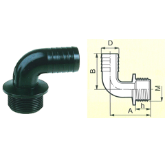 Schlauchanschluss Gew.1 1/4"- 90°,Tülle 40,  Agrotop