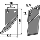 Rotorzinken,  A Links 170 x 90 Massano MSA08L Nachbau