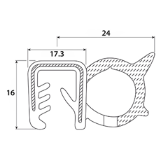 Joint de vitre pour tracteur CASE IH 255L adaptable