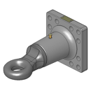 Ringzugöse, Ø 50 mm  160x160 mm, 12-Loch, Hitchring, drehbar, DIN9678, Schwarz   