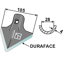 Cœur 105 x 4 mm pour bineuse adaptable | renforcé - BlackSteel©