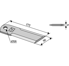 Couteau pour moissonneuse-batteuse JOHN DEERE Z42176 adaptable- BlackSteel©