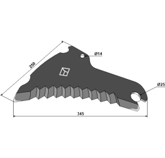 Gezahntes Messer für DEUTZ-FAHR 06278720 Nachbau