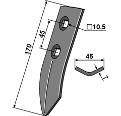 Soc pour cultivateur KVERNELAND AC430800 adaptable - Blacksteel©