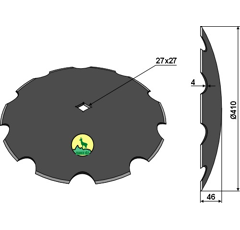 Scheibe gezahnt Ø410x4x27 mm Nachbau  