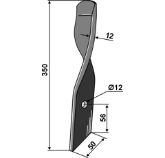 Messer gerade für Grubber BOMFORD 06.949.01 Nachbau