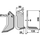 Fräsmesser Rechts 206 x 80 Pegoraro Nachbau