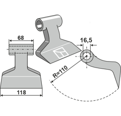 Marteau pour broyeur FERRI 0901196 adaptable - Blacksteel©