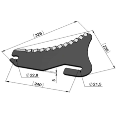 Couteau 326 mm pour presse MC HALE CKN00014.N adaptable