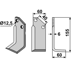 Fräsmesser Rechts 155 x 40 Breviglieri Nachbau
