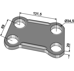 Plaque 34 x 20 mm adaptable