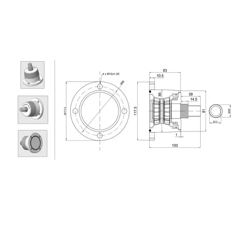 Palier 4 trous pour déchaumeur à disque KOCKERLING 910974 adaptable