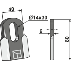 Couteau droit pour broyeur FERRI 0901161 adaptable - Blacksteel©
