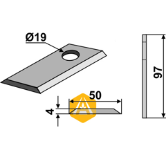 Couteau rotatif pour faucheuse JF-STOLL 1380-0025 adaptable - Blacksteel©
