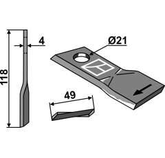 Couteau pour faucheuse PÖTTINGER 434976 adaptable - Blacksteel©