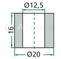 Entretoise 15x12,5 pour broyeur DÜCKER adaptable 