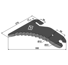 Couteau de presse pour presse à balle MASSEY FERGUSON 0982.21.09.00 adaptable