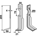 Fräsmesser Links 205 x 30 Agria Nachbau