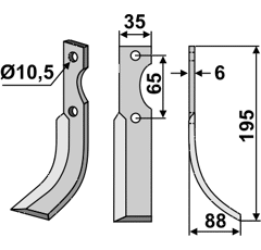 Fräsmesser Rechts 195 x 35 Ferrari Nachbau