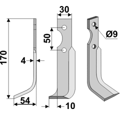 Fräsmesser Links 170 x 30 Grillo Nachbau