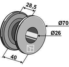 Flansch  70 x 40 mm - Nachbau