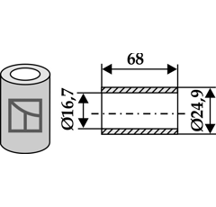 Buchse 68x16,7 für Häcksler BREVIGLIERI – Nachbau  