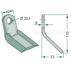 Schlegelmesser 110 mm für Mulcher CABE - Nachbau