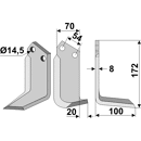 Fräsmesser Rechts 172 x 70 Carraro Antonio Nachbau