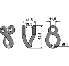Schäkel 64,5 x 41,5 für Mulcher NOREMAT – Nachbau  