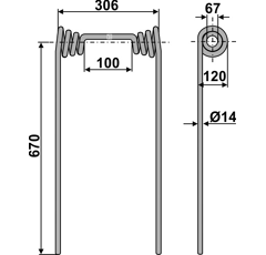 Strohstriegelzinken Ø14mm