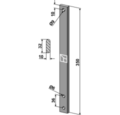 Dent 350 x 32 mm pour herse EINBÖCK 15-171-03 adaptable - BlackSteel©