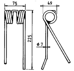 Dent pick-up riviere droite round extremite adaptable 18608685
