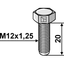 Boulon M12x1,25 x 20 mm pour bineuse adaptable - BlackSteel©