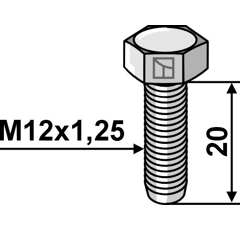 Schraube M12x1,25 - Verzinkt - 10.9