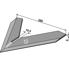 Cœur 280 x 4 mm pour bineuse STEKETEE 405728 adaptable - BlackSteel©