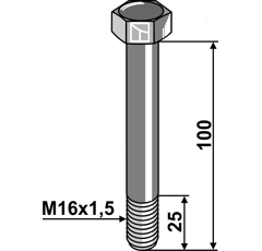 Schraube M16x1,5 für Mulcher DÜCKER Nachbau  