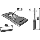 Couteau rotatif pour faucheuse SIP 153.171.419 adaptable - BlackSteel©