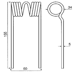 Federzinken für Heuwender MENGELE 02050423 GW287NM - Nachbau